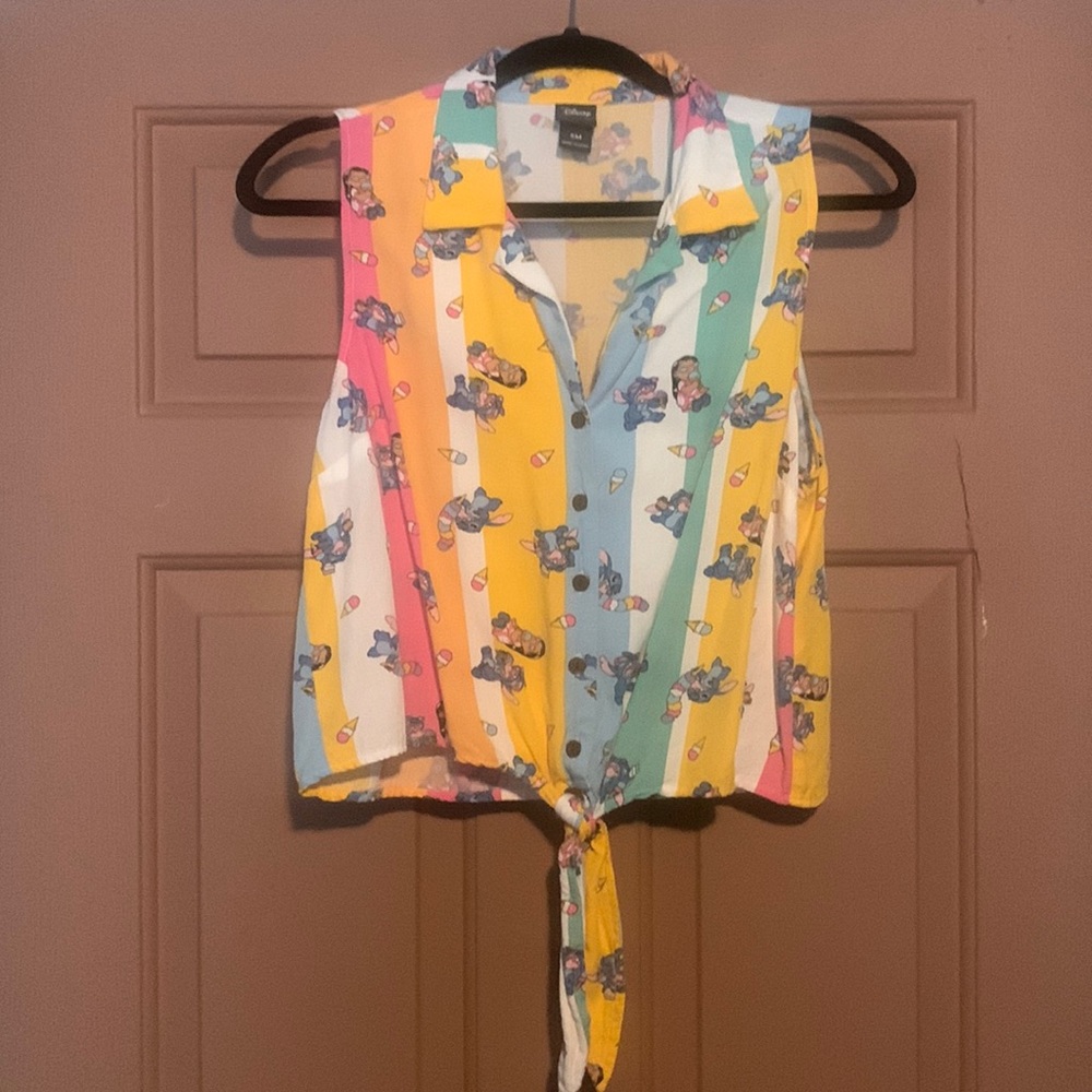 Lilo and stitch button up shirt sleeveless